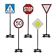 JAMARA 460257 Traffic-Set-Grand A-mit 5 verschiedenen Verkehrsschildern, Montage durch zusammensteckbare Elemente, robuster/Leichter Kunststoff