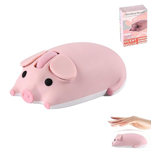 Ratón inalámbrico infantil con forma de cerdo rosa, un regalo ideal para tabletas 1
