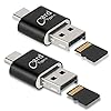 [2 Pack] Micro SD Card Reader for Android Phone,Micro SD Card to USB Adapter, Mini USB C Card Reader for Camera Memory Card Reader, Wansurs Card Reader for PC and Android Phone