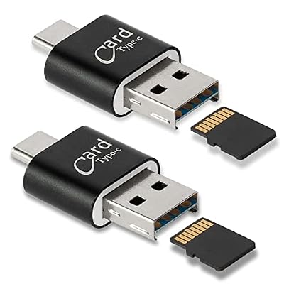 [2 Pack] Micro SD Card Reader for Android Phone,Micro SD Card to USB Adapter, Mini USB C Card Reader for Camera Memory Card Reader, Wansurs Card Reader for PC and Android Phone