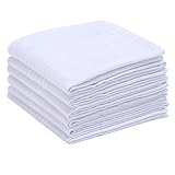 Ygreato Men's Handkerchiefs 16 inches, 100% Cotton Handkerchiefs for Men, 6 Pack Soft White Hankies for Men