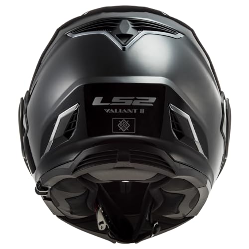 LS2 Helmets Valiant II Modular Helmet (Gloss Blackout - X-Small)