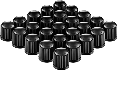 DELUX AUTOMOTIVE® Car Wheel Universal Tire Stem Covers Compatible for Cars, SUVs, Bike and Bicycle, Trucks, Motorcycles Heavy-Duty Valve Cap (Black, Pack of 100)