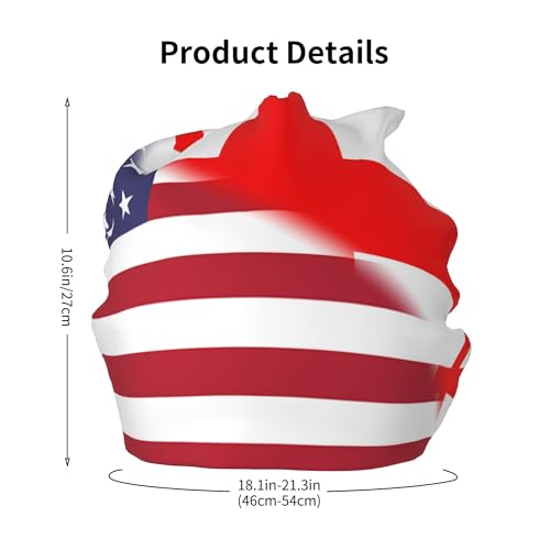 American Flag and Georgian Flag Children Hip Hop Knitted Hat Kids Elastic Leisure Knit Cap Warm Sleep Beanies Black2