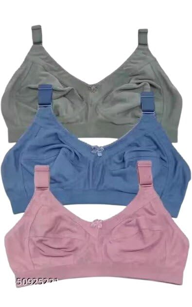 Women Daily Comfort Bra Combo of 3 Full Coverage Cups Adjustable Straps and Natural Shaping-picture-25