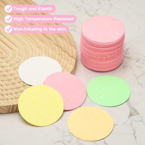 Éponge visage ronde compressée verte lot de 100 compact et doux