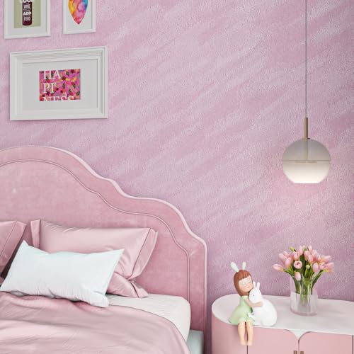 ReWallpaper 30inX16.5ft Peel and Stick Velvet Wallpaper Pink Velvet Flocked Contact Paper Self Adhesive Textured Soft Fabric Wall Decor Living Room Wedding Party Photo Backdrop Removable Felt Roll
