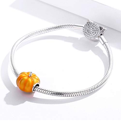 925 Sterling Silver Pumpkin Charm Witch Charm Ghost Charm Skull Charm Halloween Charm Anniversary Charm for Pandora Charm Bracelet4