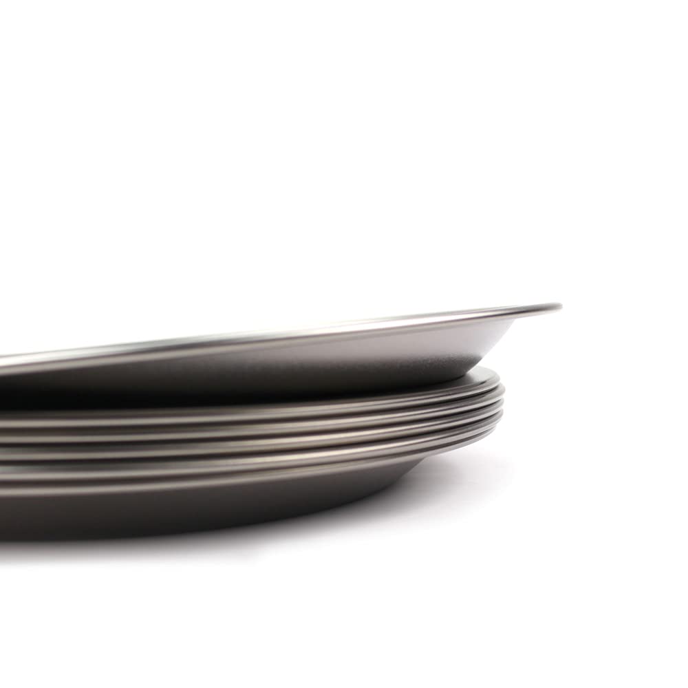 PEAKS&TREES アウトドア キャンプ プレート チタン 皿 燕三条 3サイズ セット 日本製 食器 平皿 取り皿 丸形 円状 ソロキ アウトドア用304ステンレススチール製ディナープレートセット キャンプ