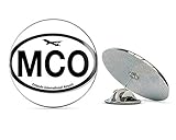 NYC Jewelers Oval MCO Orlando Airport Code (Jet Fly air hub Pilot fl) Metal 0.75" Lapel Hat Pin Tie Tack Pinback