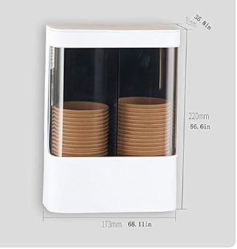 Disposable Cup Holder Wall Mounted Water Cooler Cup Dispenser,Paper or Plastic Cups Organizer(S-2)