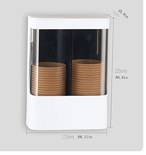 Dispenser per tazze da caffè usa e getta, organizer per tazze e coperchi, dispenser per bicchieri di carta o plastica usa e getta da 5 a 473 ml, portabicchieri in acrilico nero