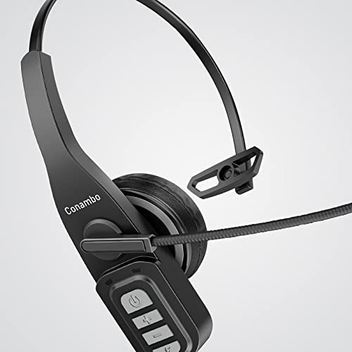 Conambo JBT900 Bluetooth ヘッドセット 片耳 マイク付き 左右耳兼用 ノイズキャンセリングマイク ワイヤレス ヘッドセット ミュート機能 携帯電話に適用 USBアダプター付き Android iPhone iPad PC対応 テレワーク Web Skype zoom会議 ビデオチャット コールセンターに使用可能