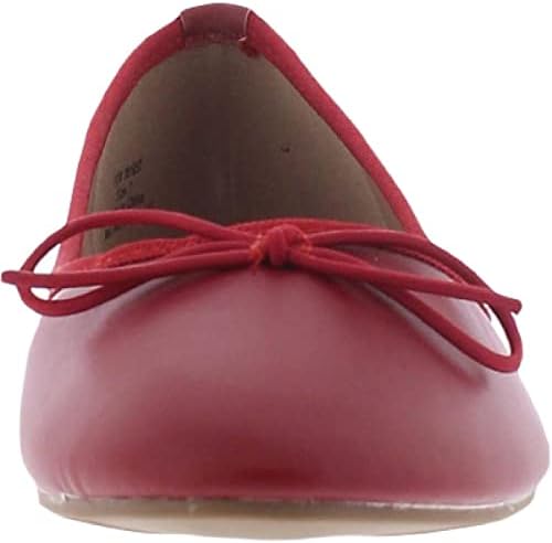 Journee Collection Womens Vika Faux Leather Ballet Flats Red 7.5 Medium (B,M) | Image 2