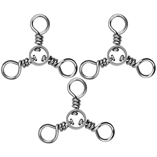 Image of 3 Way Fishing Swivels Crossline Swivels Fishing Connector Swivels Catfish Swivels Fishing Gear Carp Fish Equipment Saltwater Freshwater Fishing Tackle Accessories