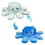 Large Reversible Octopus Plush Toy, Double-Sided Mood Plushie, Light Blue/Dark Blue, 90cm/130cm/160cm Large Size, PP Cotton Filled, Ages 3+ (90cm)