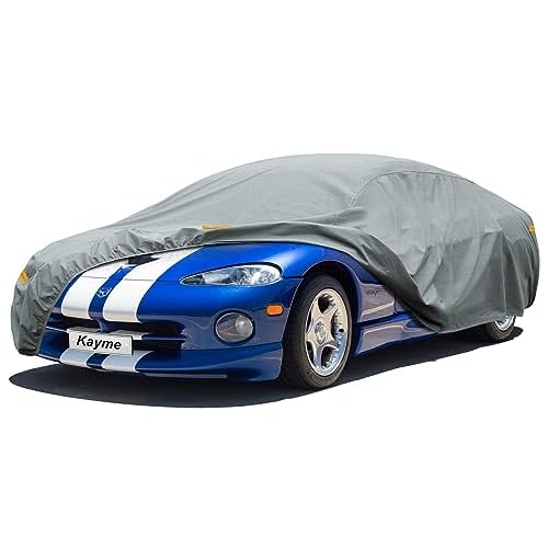 Kayme Heavy Duty Car Cover Custom Fit Dodge Chrysler Viper (1992-2002) Waterproof All Weather for Automobiles, Full Exterior Covers Sun Rain UV Protec