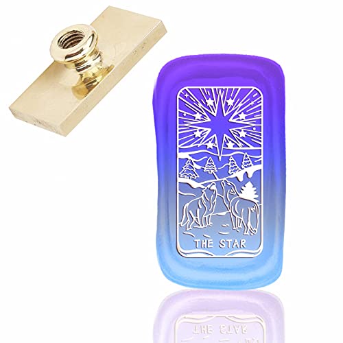 CRASPIRE シーリングスタンプ 長方形 ヘッドのみ タロットスター ワックスシールスタンプ 交換真鍮銅頭 復古風 洋式 結婚式 告白 招待状 メッセージカード 誕生日の封筒の装飾 初心者