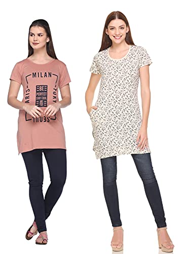 Image of In Love Women's Plus Size Cotton Printed T-Shirt with Pocket - Combo Pack of 2
