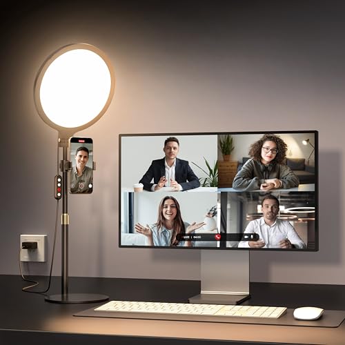 Ring Light with Stand for Zoom Meetings, 360° Rotate 10.5" Zoom L...