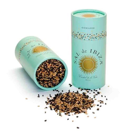 Sal de Ibiza | Sesamo Negro y Blanco - Semillas de Sesamo Tostado con Sal Marina, 75 Gr - Preparado de Semillas de Sesamo Negro y Blanco, Semillas de Sesamo Tostado