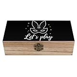 Bdsm Let's Play Wooden Jewelry Box with Hinged Lid Keepsake Storage Container Organizer