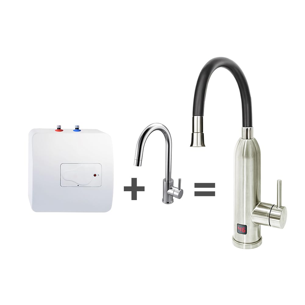 HOGART Grifo Eléctrico Con Calentador de Agua 230V - Para Cocina, Jardín, Baño, Caravana, Camping - Calentador Inteligente Instantáneo