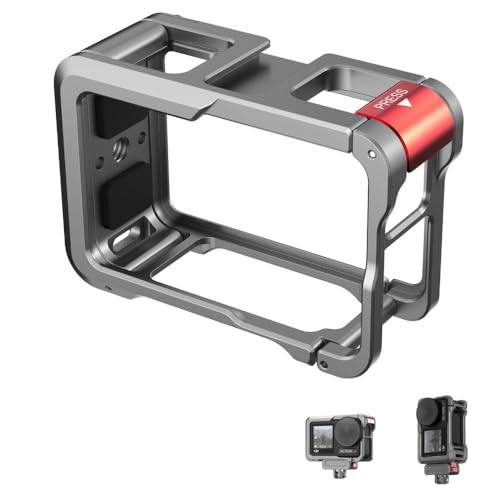 Image of TEKTONIC TCC-AT5 Metal Cage for Action 5 Pro /4 /3 - Protective Camera Cage with Cold Shoe Mounts & 1 /4″ Screw Holes | Vlogging & Action Filming Accessory