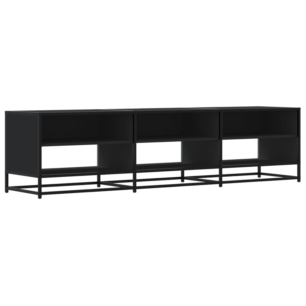 Mobile TV nero, 180 x 40 x 46 cm, con struttura in metallo