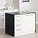 South Shore Myro Kitchen Island, Faux Black Stone and White