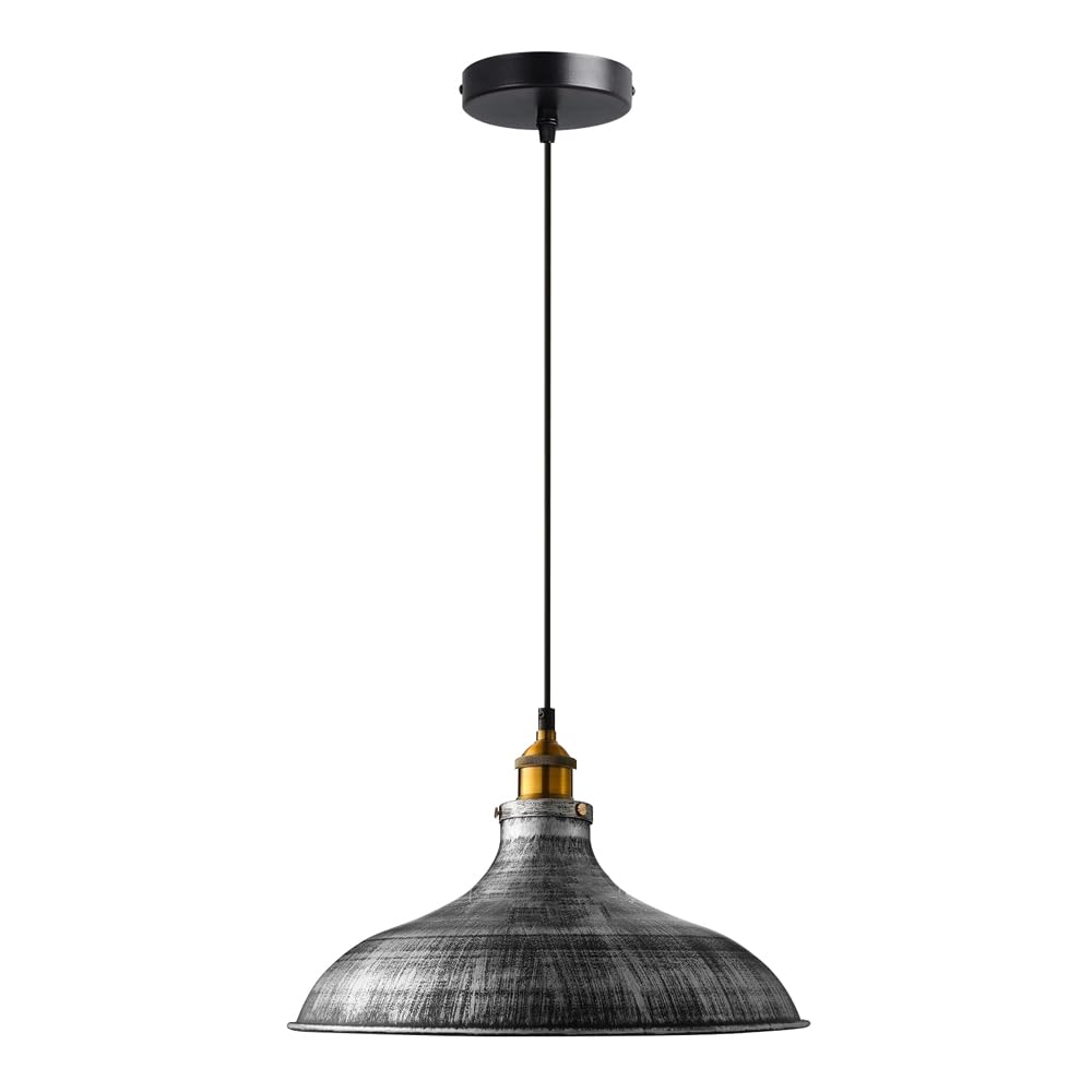 KBUUKYYXouy E27 Base Single-Head Chandelier, Industrial Style Wrought Iron Pendant Lampshade, Flush Mount Ceiling Hanging Light, Restaurant, Bar, Farmhouse Decorative Lighting Fixtures