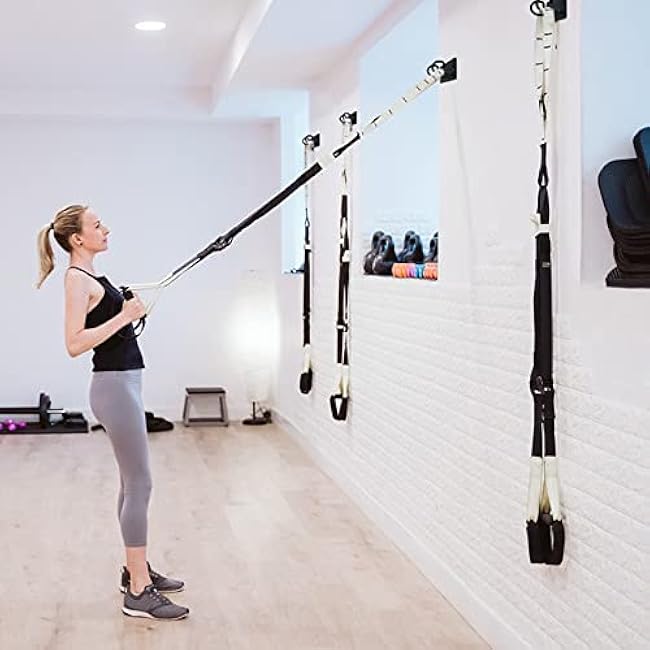 2Pcs Resistance Band Wall Anchors,Space Saving Workout Wall Mount Clip,Ceiling Mounted Hook Exercise Station for Body Weight Straps,Strength Training,Yoga,Home Gym,Physical Therapy