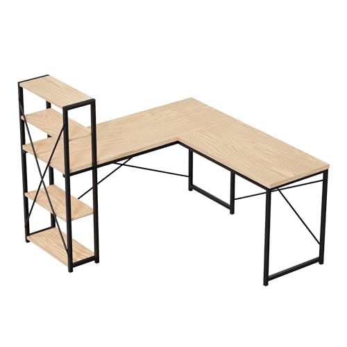 MARK ADLER Leader 5.9 Bureau d'angle avec Étagères | Design Loft | Structure en Acier Résistant...