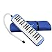 Key Melodica Instrument with Case Lightweight Piano Style Musical Instrument for Beginners Includes Long Pipe for Blue Color