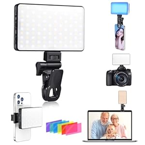 120 LED Selfie Light for iPhone,Phone Light Clip,Alix Earle Light,Phone Light for Video Recording,3000mAh Portable Video Light for Phone, Camera, Laptop, iPad with 6 Color Filters