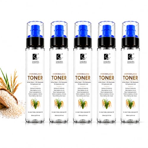 Image of HydroBalance Toner 500 ml, 3% Rice Water, 2% Niacinamide, Enriched with 1% Hyaluronic Acid Exfoliating Face Toner Mist For Pores Tightening Glowing Skin Korean Beauty Secrets For Women & Men