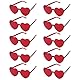 Minnhua 10 Paar Herz Sonnenbrille Rot Herz Brille Party Sonnenbrille Herzform Herzbrille Rot Brillen Lustige Partybrillen Set Hippie Brille Party Brillen für Geburtstagsfeier Erwachsene Jungen Mädchen