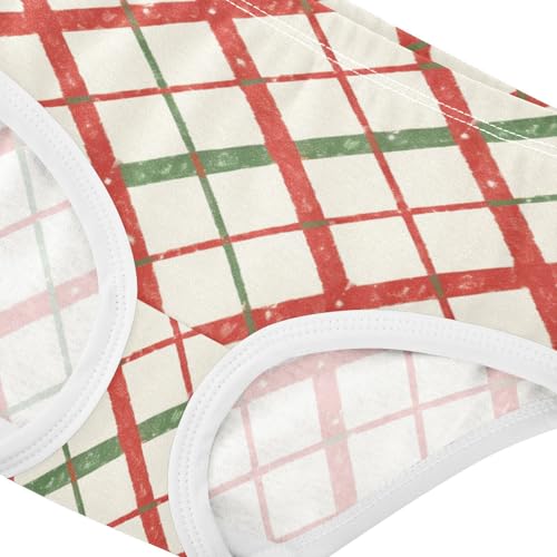 Girls' Panties Comfort Color for Kids Red Green Plaid in Sizes 2T,3T, 4T, 5T, 6Y and 8Y4