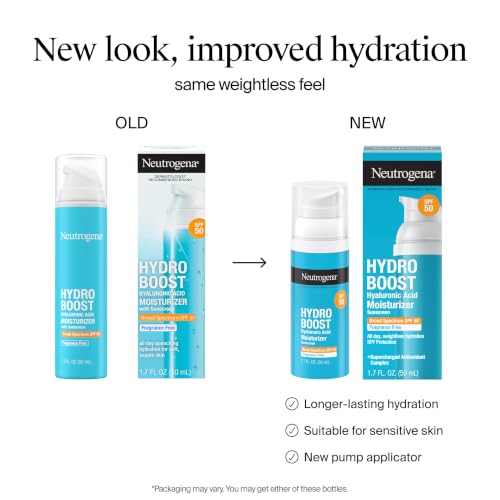 Neutrogena Hydro Boost Face Moisturizer SPF 50, 1.7 fl oz | Hyaluronic Acid, Non-Greasy, Fragrance Free, Daytime Facial Moisturizer, Hydrate & Soothe Dry Skin - image 2