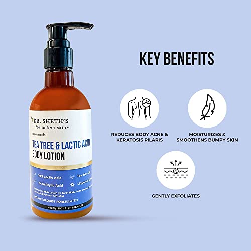 Verem Tea Tree & Lactic Acid Body Lotion With 1% Salicylic Acid | Ph Balancing Moisturizer | Helps To Reduce Body Acne, Uneven Skin Tone | 200 Ml #TOP1