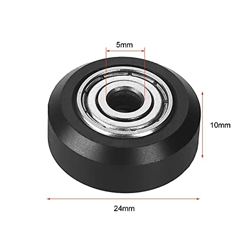 Lysee 3D Printer Parts & Accessories - 13Pcs POM Pulley, Idler Pulley with Bearing 5mm Bore, Suitable for CNC 3D Printer Accessories - (Color: Black)