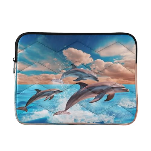 Funda para portátil con diseño de delfines para laptops de 13-14 pulgadas miniatura 1