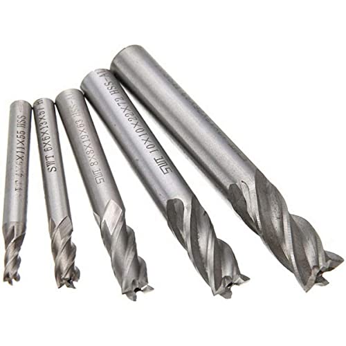 Image of Industrial Tools Super Hard High Speed Steel Straight Shank End Milling Cutter Carbide Square End Milling Cutter Carbide End Milling Cutter for Alloy Steel Hardened Steel - 4 Slots (2Pcs)