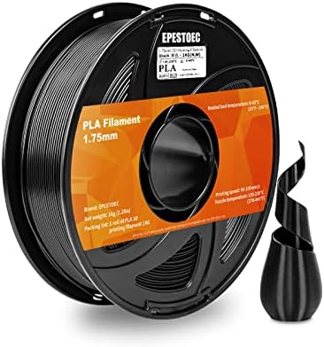 3D Printer Filament, pla Filament 1.75mm,PLA 3D Printer Filament Vacuum Packaging 1kg， Dimensional Accuracy +/- 0.02mm, Fit Most FDM 3D Printers (PLA Black 1-Pack)