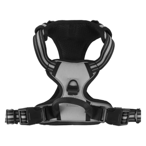 Diexgiy 犬用ハーネス 犬用ペット用品 防爆 3M反射素材 トレーニング ナイロン製 小型犬・中型犬・大型犬に最適 通気性 ベストスタイル (銀ねずみ色,XL(45〜92斤))