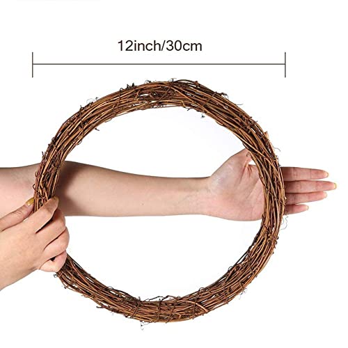 Natural Grapevine Wreaths, Vine Branch Wreath Garland For Diy Christmas Craft Rattan Front Door Wall Hanging Holiday Party Decors (12 Inch, 4 Pack) #TOP2