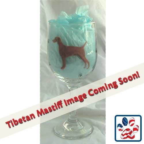 Showstopper Jewelry Standing Dog Wine Glass Tibetan Mastiff