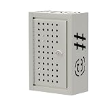 OSKIE Lockable Phone Downtime Box with Key, Metal Smartphone Storage Locker, Secure Phone Holder with Ventilation, Wall Mount or Desktop Organizer for Home, Office, Classroom (Gray White)