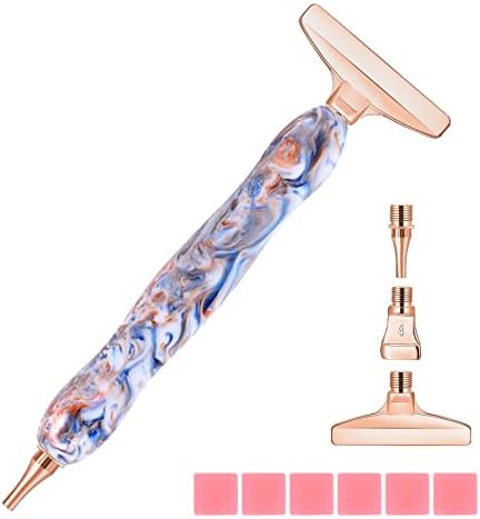 papasgix Diamond Painting Pens Kits, Diamond Art Metal Drill Pen Tips with Multi Replacement Pen Heads, 5D Diamond Painting Accessories Tools for DIY Craft Crystal Drill Bead (B 22Pcs Colourful)