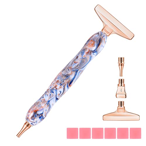 papasgix 20 Pcs Diamond Painting Pens Kits, Diamond Art Metal Drill Pen Tips with Multi Replacement Pen Heads